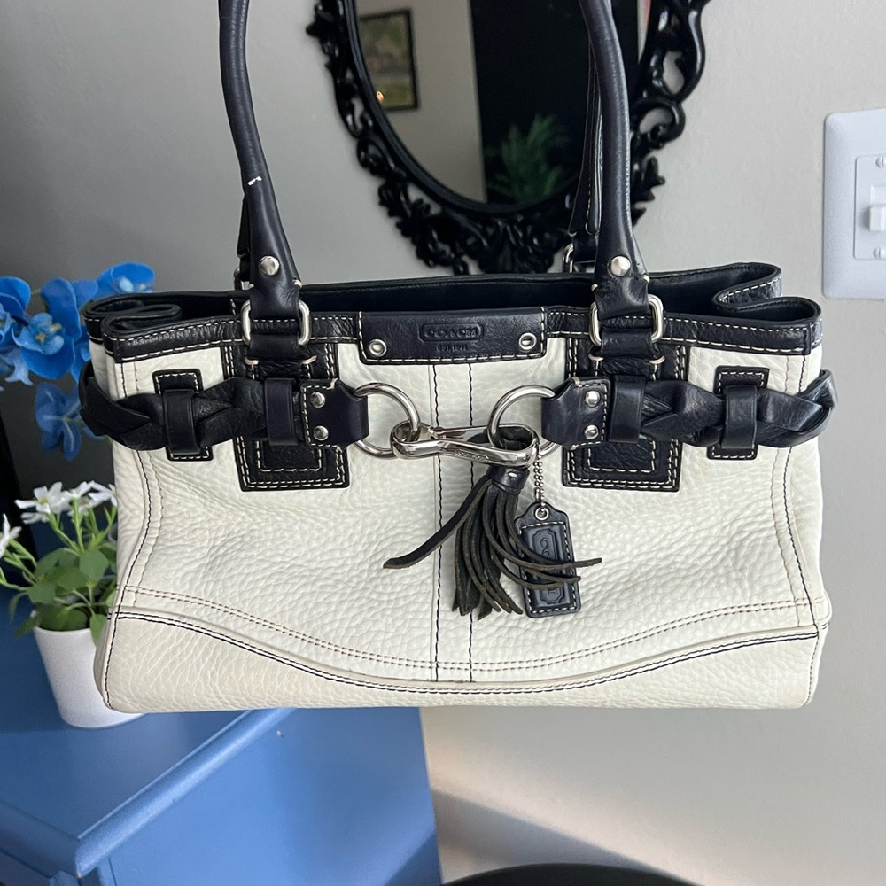 Coach Hampton Satchel in Cream Leather J0972-13084